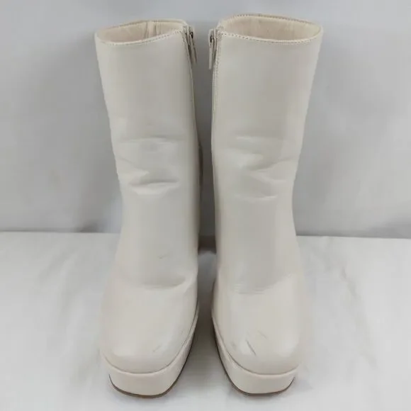 Forever 21 Boots 70s Go Go Style White Retro Women's Size 5.5 - Picture 3 of 13